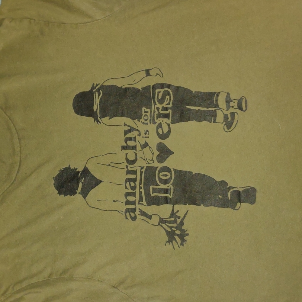 A Hanes branded size small army green anarchy shirt